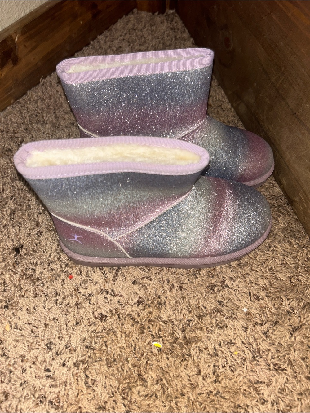 Sparkle Gradient Pink Kids Winter Boots